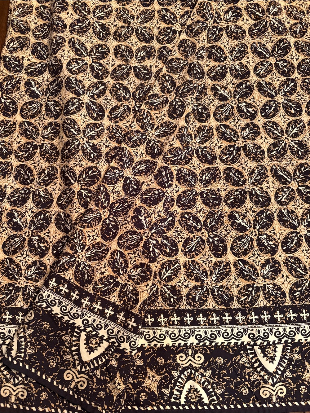 GORGEOUS Liz Claiborne Black/Cream Maxi Wrap Skirt -Large - Silk, Classy, Luxury - Picture 6 of 10